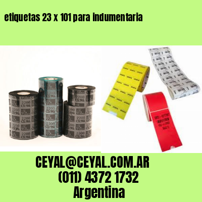 etiquetas 23 x 101 para indumentaria