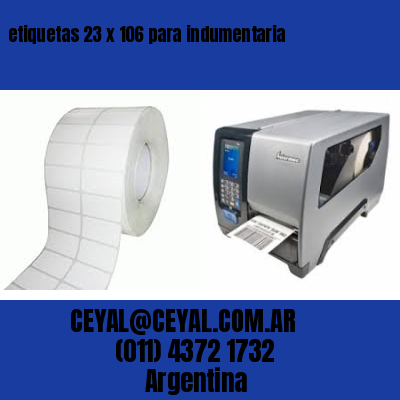 etiquetas 23 x 106 para indumentaria