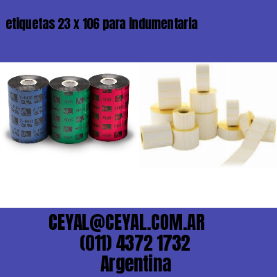 etiquetas 23 x 106 para indumentaria