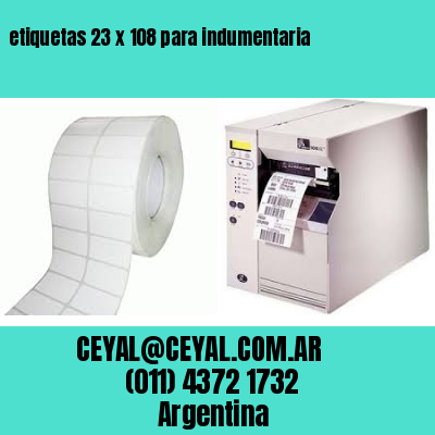 etiquetas 23 x 108 para indumentaria