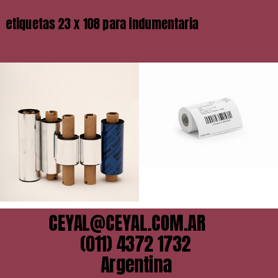 etiquetas 23 x 108 para indumentaria