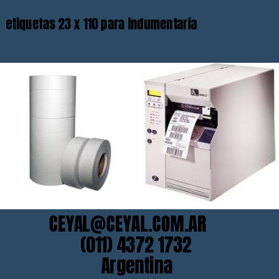 etiquetas 23 x 110 para indumentaria
