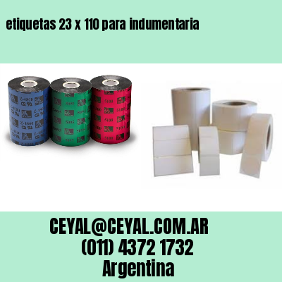 etiquetas 23 x 110 para indumentaria