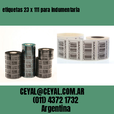 etiquetas 23 x 111 para indumentaria