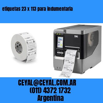 etiquetas 23 x 113 para indumentaria