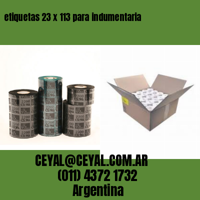 etiquetas 23 x 113 para indumentaria