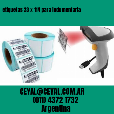 etiquetas 23 x 114 para indumentaria
