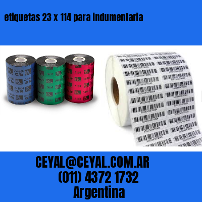 etiquetas 23 x 114 para indumentaria
