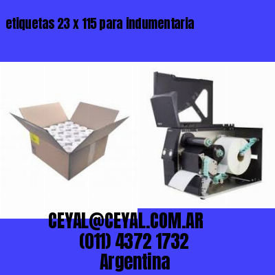 etiquetas 23 x 115 para indumentaria