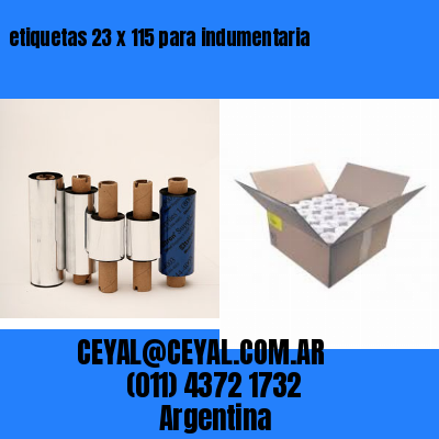 etiquetas 23 x 115 para indumentaria