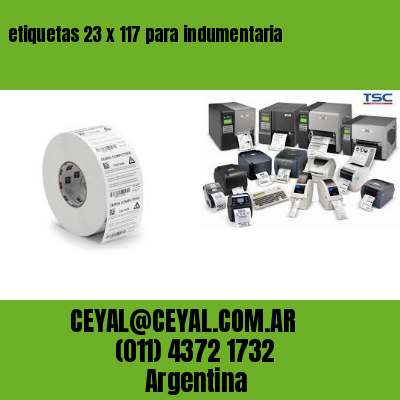 etiquetas 23 x 117 para indumentaria