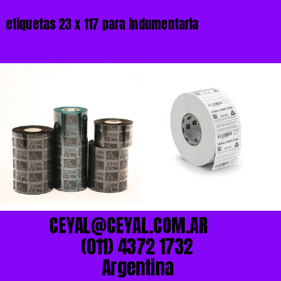etiquetas 23 x 117 para indumentaria