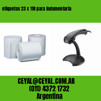 etiquetas 23 x 118 para indumentaria