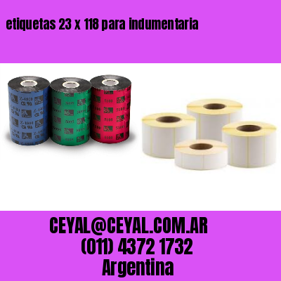 etiquetas 23 x 118 para indumentaria