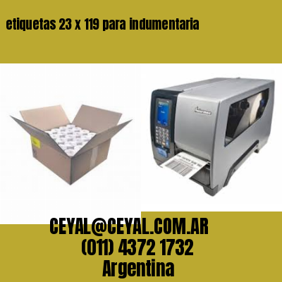 etiquetas 23 x 119 para indumentaria