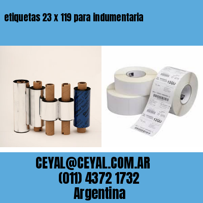 etiquetas 23 x 119 para indumentaria