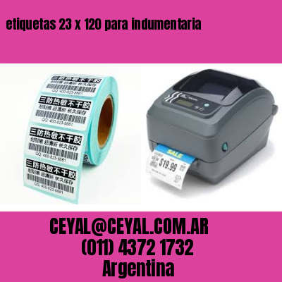 etiquetas 23 x 120 para indumentaria