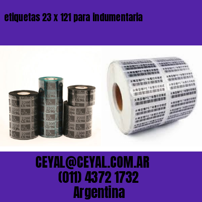 etiquetas 23 x 121 para indumentaria