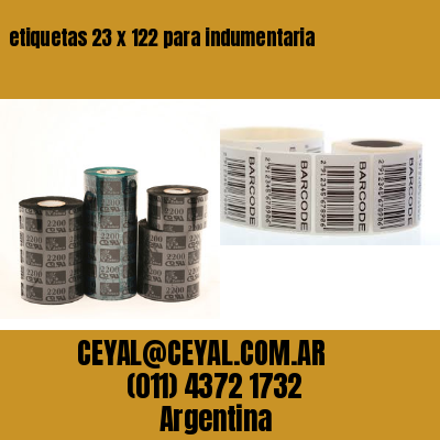 etiquetas 23 x 122 para indumentaria