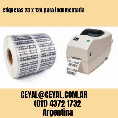 etiquetas 23 x 124 para indumentaria