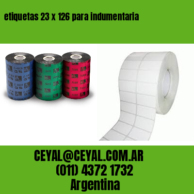etiquetas 23 x 126 para indumentaria