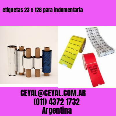 etiquetas 23 x 128 para indumentaria