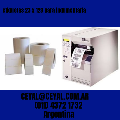 etiquetas 23 x 129 para indumentaria