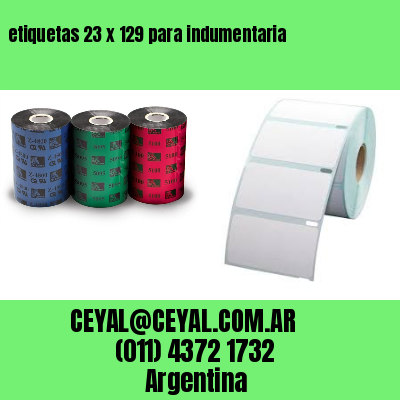 etiquetas 23 x 129 para indumentaria