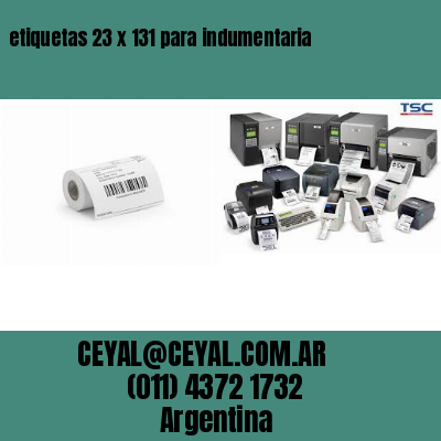 etiquetas 23 x 131 para indumentaria