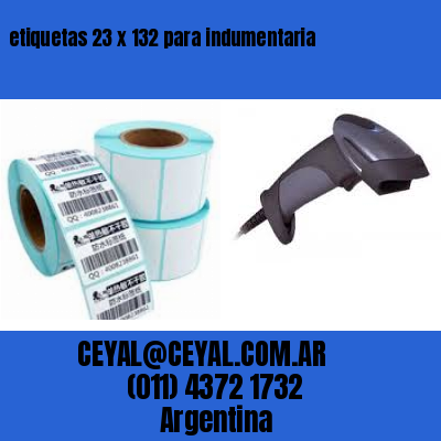 etiquetas 23 x 132 para indumentaria