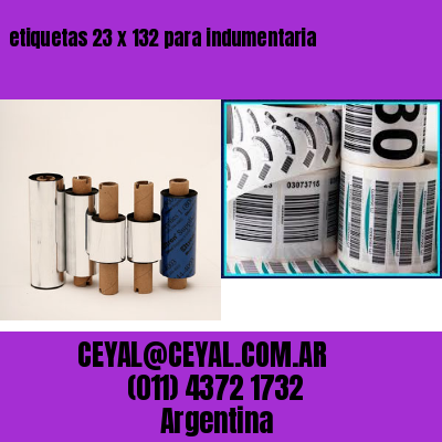 etiquetas 23 x 132 para indumentaria