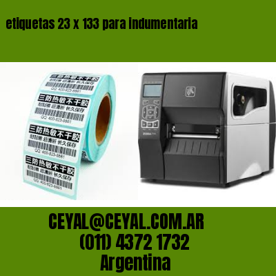etiquetas 23 x 133 para indumentaria