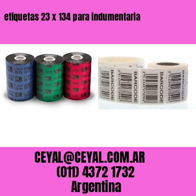 etiquetas 23 x 134 para indumentaria