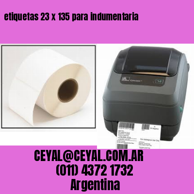 etiquetas 23 x 135 para indumentaria