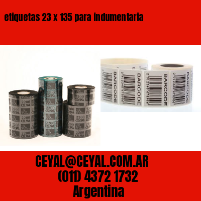 etiquetas 23 x 135 para indumentaria