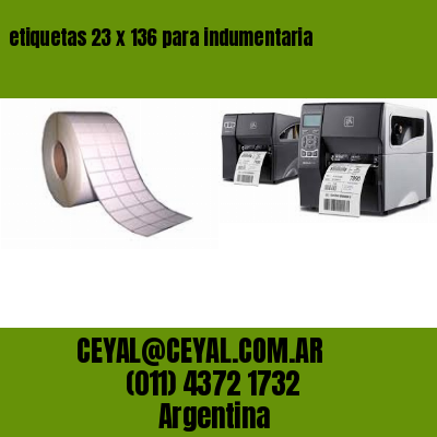 etiquetas 23 x 136 para indumentaria