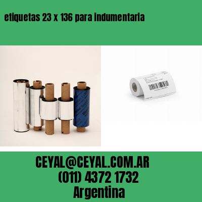 etiquetas 23 x 136 para indumentaria