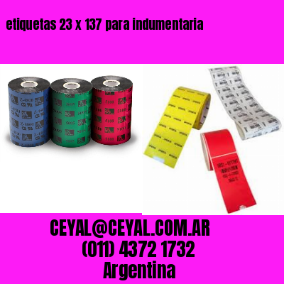 etiquetas 23 x 137 para indumentaria