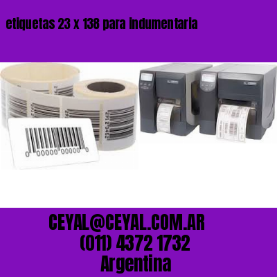 etiquetas 23 x 138 para indumentaria