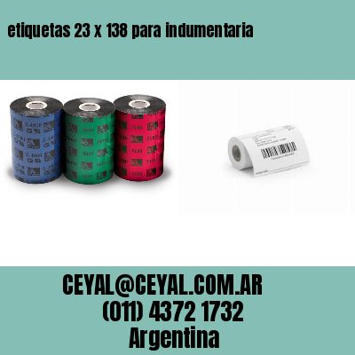 etiquetas 23 x 138 para indumentaria