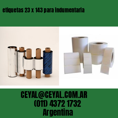 etiquetas 23 x 143 para indumentaria