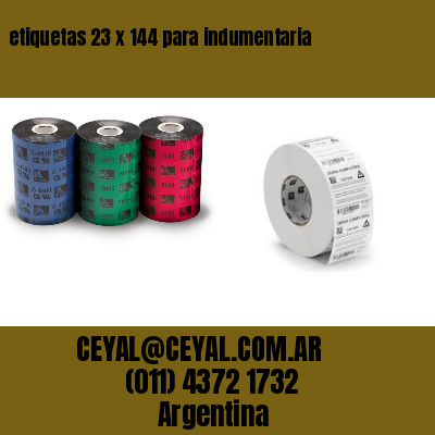 etiquetas 23 x 144 para indumentaria