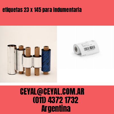etiquetas 23 x 145 para indumentaria