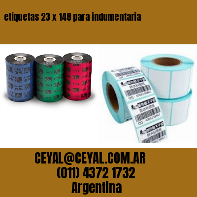 etiquetas 23 x 148 para indumentaria