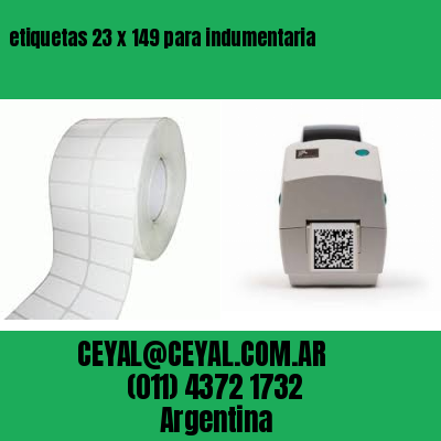 etiquetas 23 x 149 para indumentaria