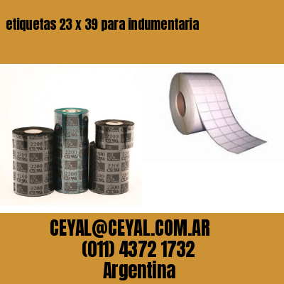 etiquetas 23 x 39 para indumentaria