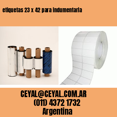 etiquetas 23 x 42 para indumentaria