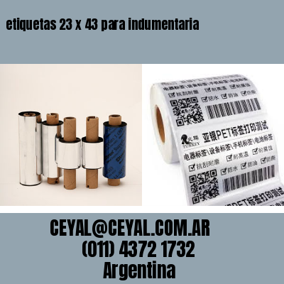 etiquetas 23 x 43 para indumentaria