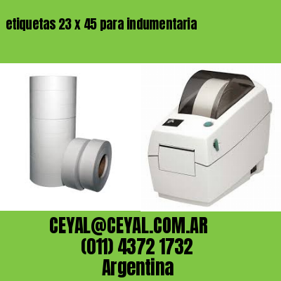 etiquetas 23 x 45 para indumentaria