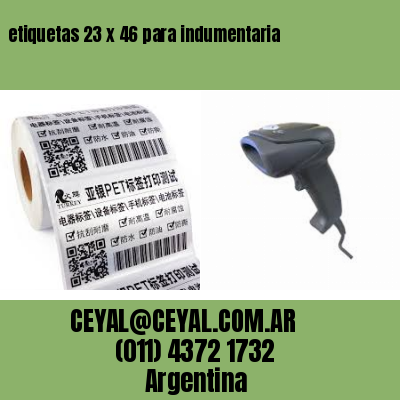 etiquetas 23 x 46 para indumentaria
